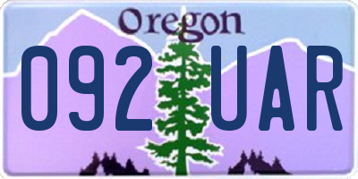 OR license plate 092UAR