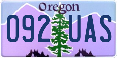 OR license plate 092UAS