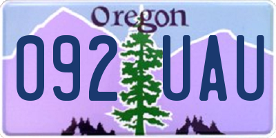 OR license plate 092UAU