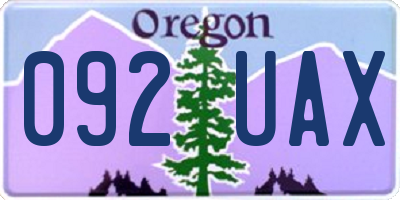 OR license plate 092UAX
