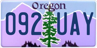 OR license plate 092UAY