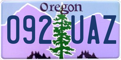 OR license plate 092UAZ