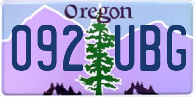 OR license plate 092UBG