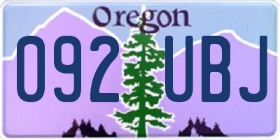 OR license plate 092UBJ