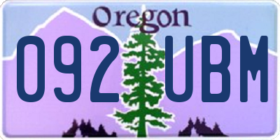 OR license plate 092UBM