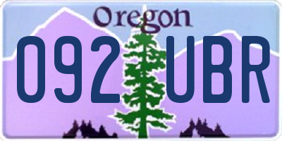 OR license plate 092UBR