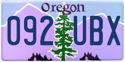 OR license plate 092UBX