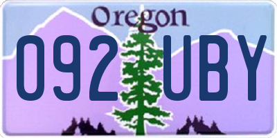 OR license plate 092UBY