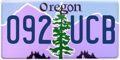 OR license plate 092UCB