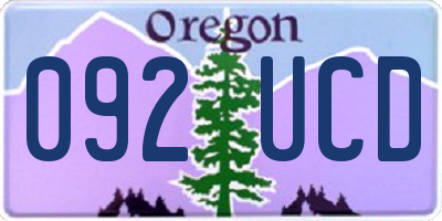 OR license plate 092UCD