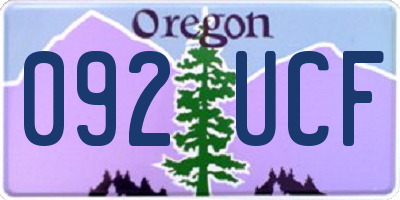 OR license plate 092UCF