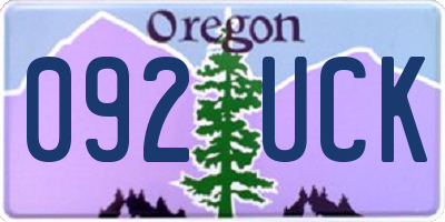 OR license plate 092UCK