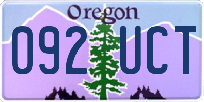 OR license plate 092UCT