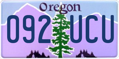OR license plate 092UCU