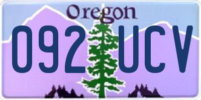 OR license plate 092UCV