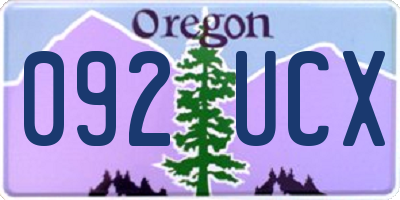 OR license plate 092UCX