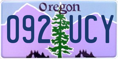 OR license plate 092UCY