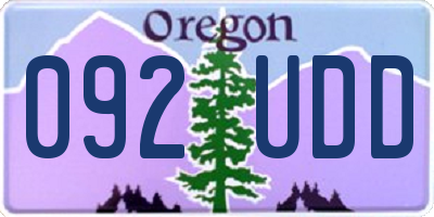 OR license plate 092UDD