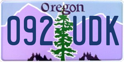 OR license plate 092UDK