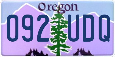 OR license plate 092UDQ