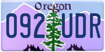 OR license plate 092UDR