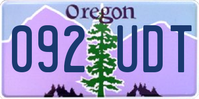 OR license plate 092UDT
