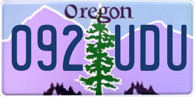 OR license plate 092UDU