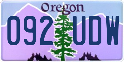 OR license plate 092UDW