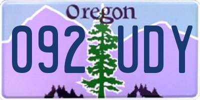 OR license plate 092UDY