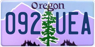 OR license plate 092UEA