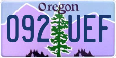 OR license plate 092UEF