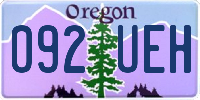 OR license plate 092UEH