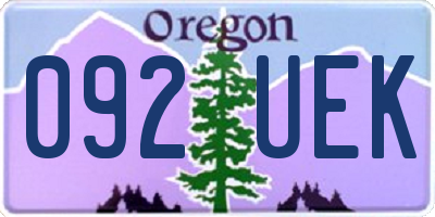 OR license plate 092UEK