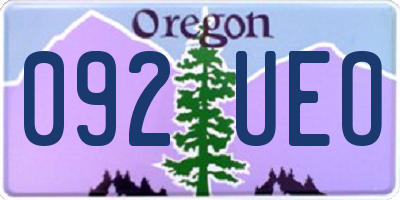 OR license plate 092UEO