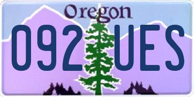 OR license plate 092UES
