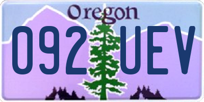 OR license plate 092UEV