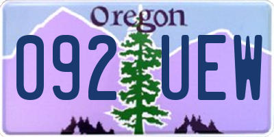 OR license plate 092UEW