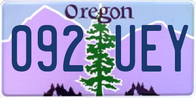 OR license plate 092UEY