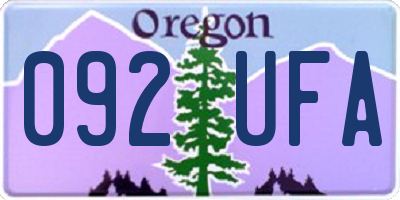 OR license plate 092UFA