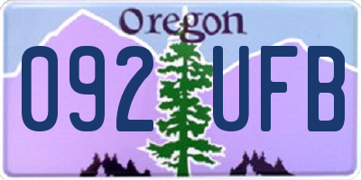 OR license plate 092UFB