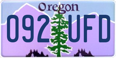 OR license plate 092UFD