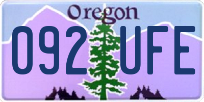 OR license plate 092UFE
