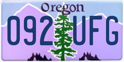 OR license plate 092UFG