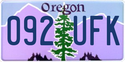 OR license plate 092UFK
