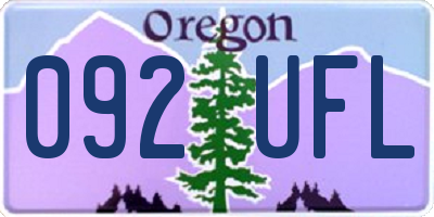 OR license plate 092UFL