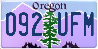 OR license plate 092UFM