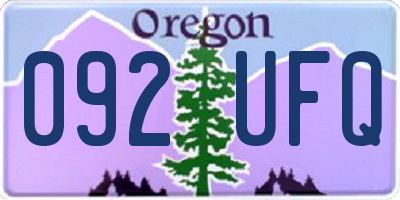 OR license plate 092UFQ