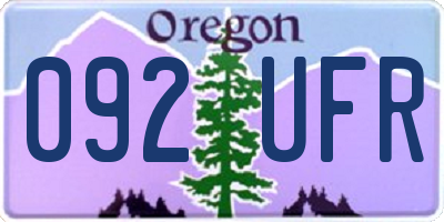 OR license plate 092UFR