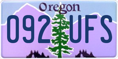 OR license plate 092UFS