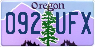 OR license plate 092UFX